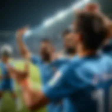 Victorious Celebration by Al Hilal FC Players Celebration of Al Hilal FC players after a victorious match.