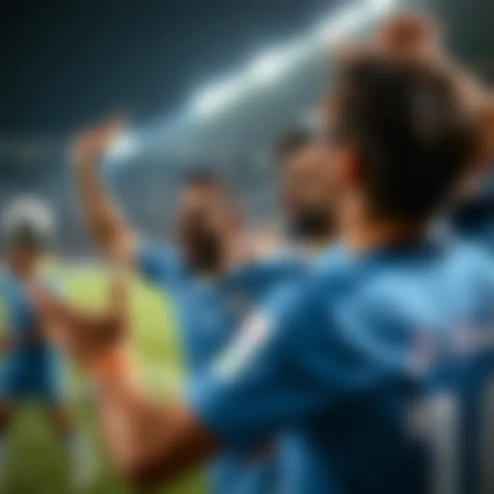 Victorious Celebration by Al Hilal FC Players Celebration of Al Hilal FC players after a victorious match.