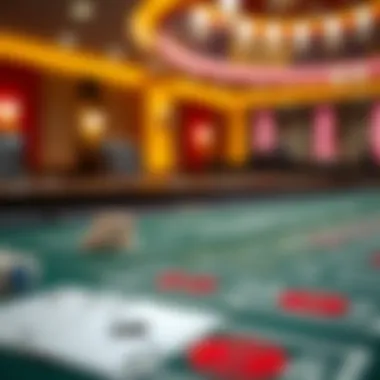 Close-up of baccarat betting options