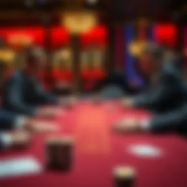 Strategic betting decisions being made at a baccarat table