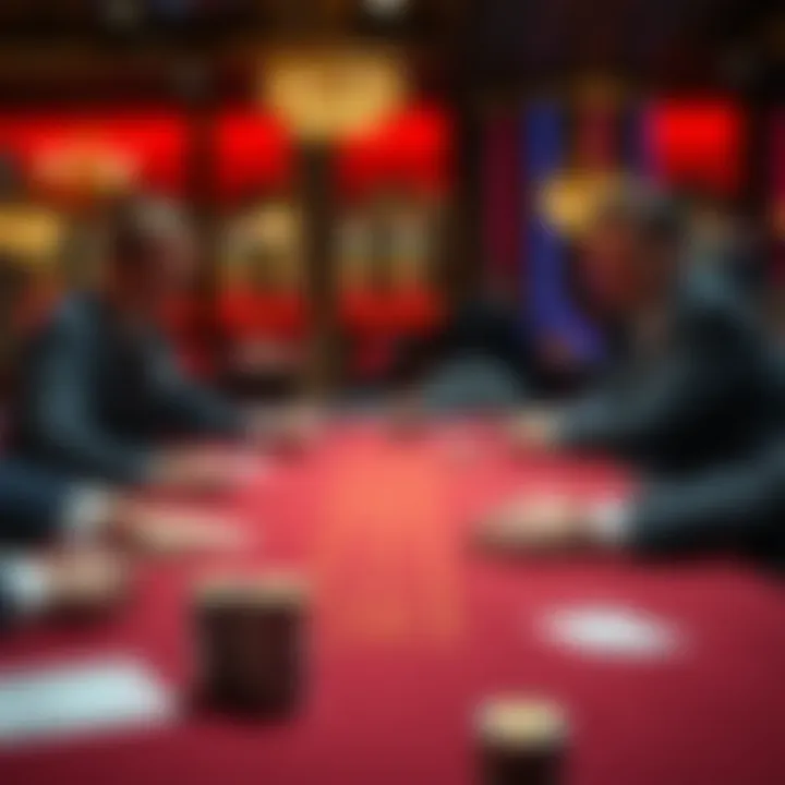 Strategic betting decisions being made at a baccarat table