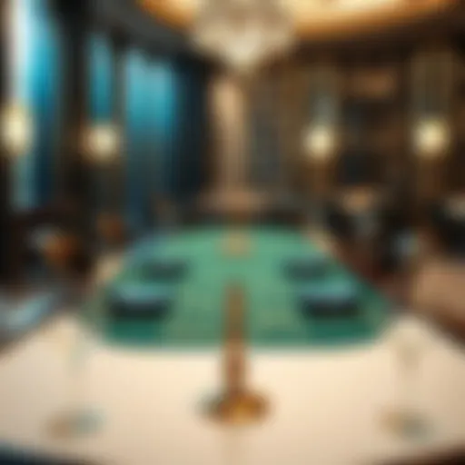 Overview of a luxurious baccarat table setup