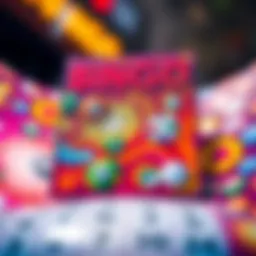 An intricate bingo card filled with vibrant colors and patterns