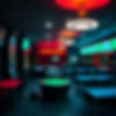 Overview of a betting room atmosphere