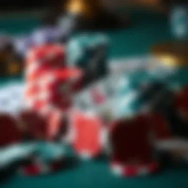 A collection of chips and cards ready for betting
