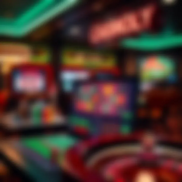 User interface of an online casino