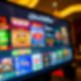 Diverse casino bonuses displayed on a screen