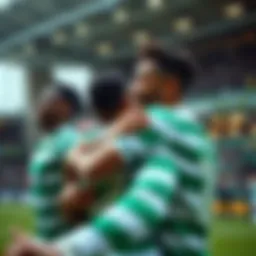 Celtic team celebrating a goal