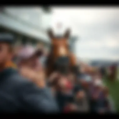 A vibrant scene capturing the excitement of horse racing crowds
