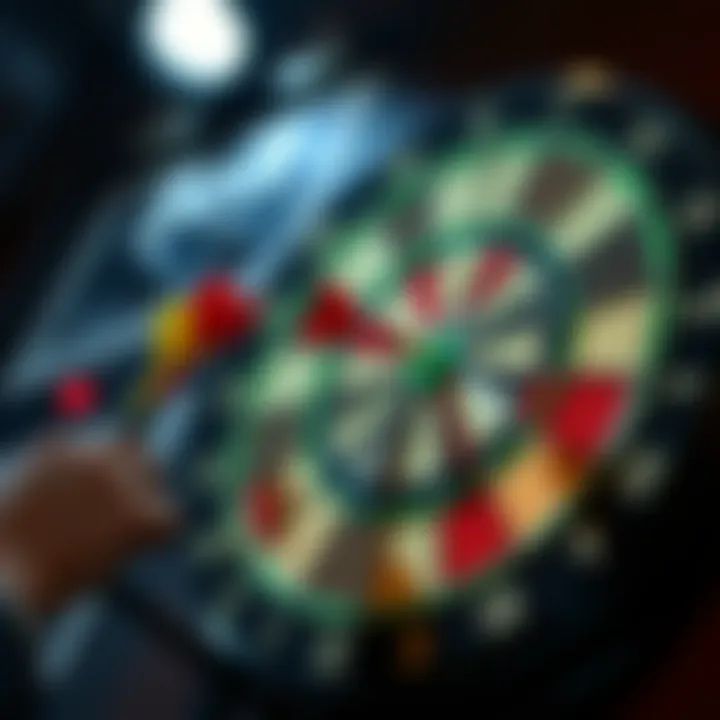 Strategic dartboard layout showcasing betting zones
