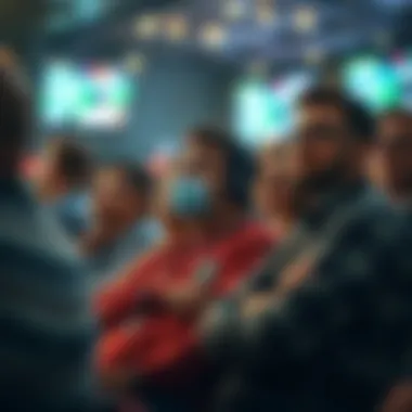 The Audience of Sports Betting Enthusiasts A dynamic image of a diverse audience engaged in sports betting