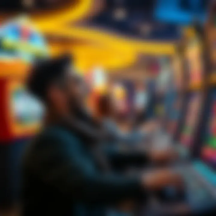 Enthusiastic player enjoying free spins at an online slot machine