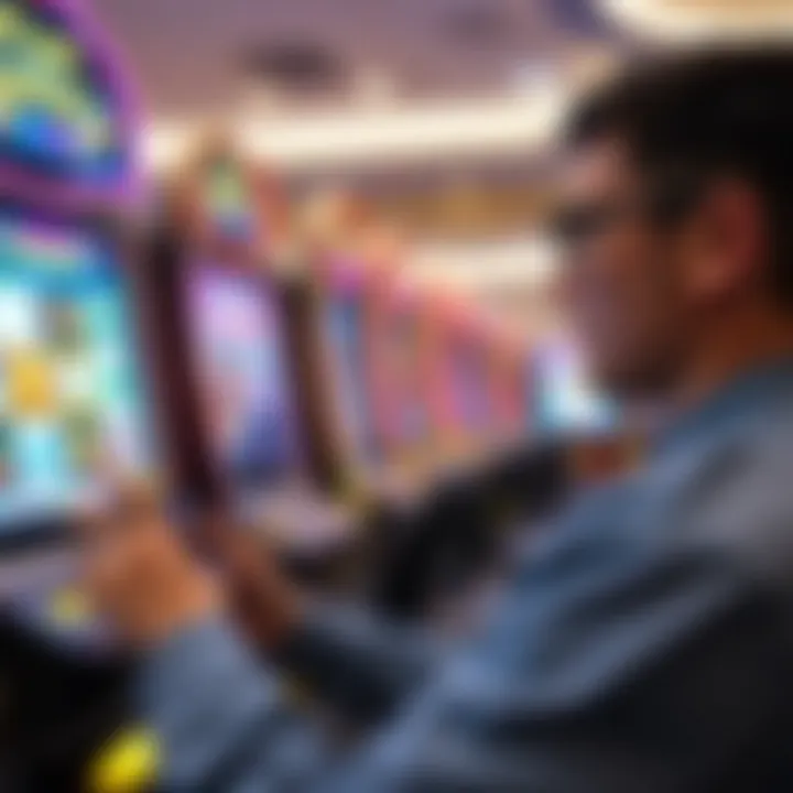 User enjoying a free slot machine game on a digital device