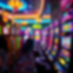 Vibrant and colorful slot machine display