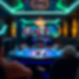 Online poker table with digital interface