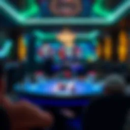 Online poker table with digital interface