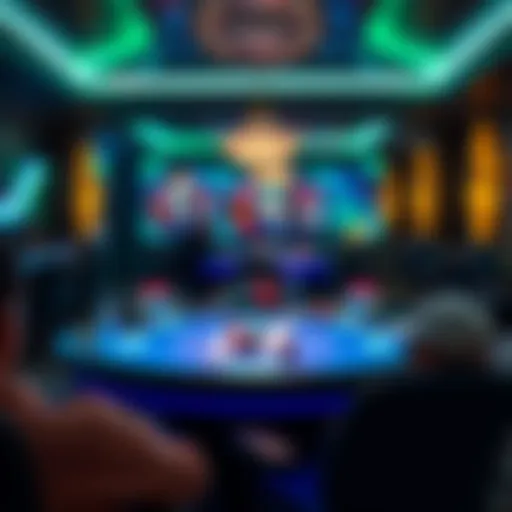 Online poker table with digital interface