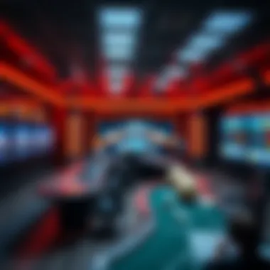 Innovative Gaming Studio Setup A high-tech gaming studio environment with live dealers.