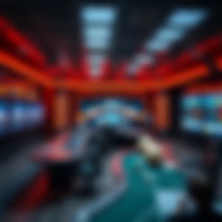 Innovative Gaming Studio Setup A high-tech gaming studio environment with live dealers.