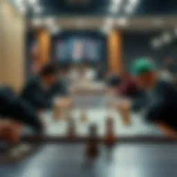 A strategic game board depicting decision-making