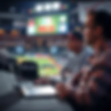 Fans enjoying a game while streaming on a laptop