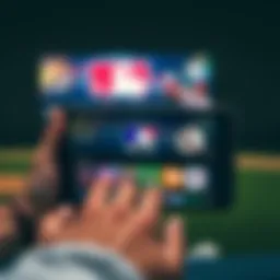 MLB streaming service interface on a smart device