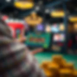 A modern smartphone displaying a vibrant mobile casino game interface