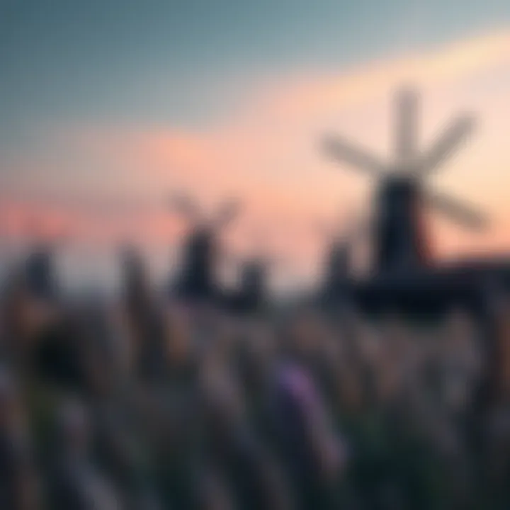 Iconic Windmill Landscape of the Netherlands Dutch windmill landscape representing the Netherlands' iconic scenery