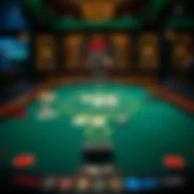 A strategic layout of online blackjack game table