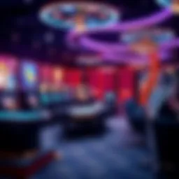 Virtual gaming environment showcasing diverse table games