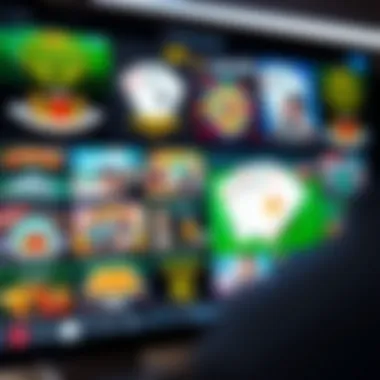 Diverse range of poker games displayed on a screen