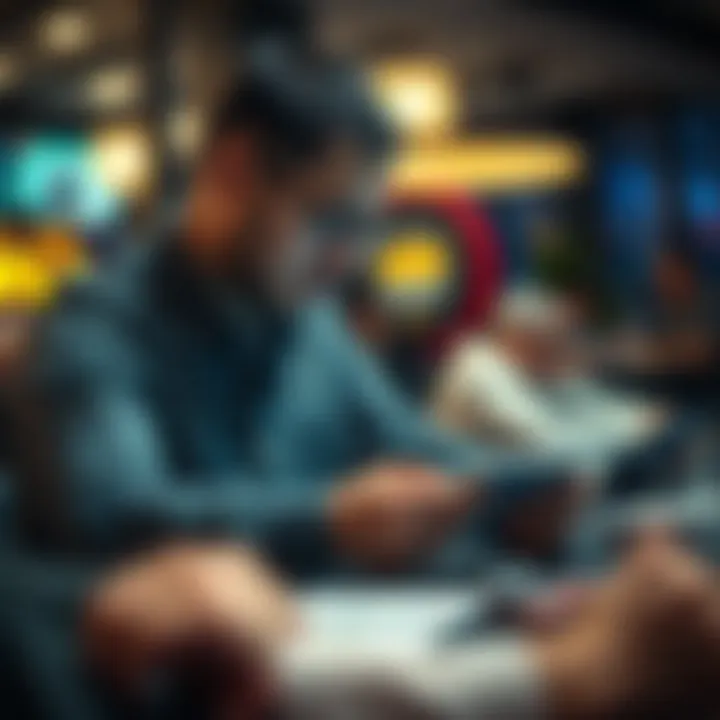 Player analyzing poker strategies on a digital device