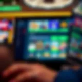 A digital interface showcasing various online gambling options