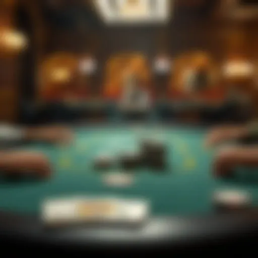 An engaging poker table setup featuring Omaha cards and chips