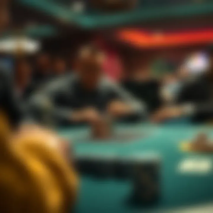 Illustration of a poker table during a game