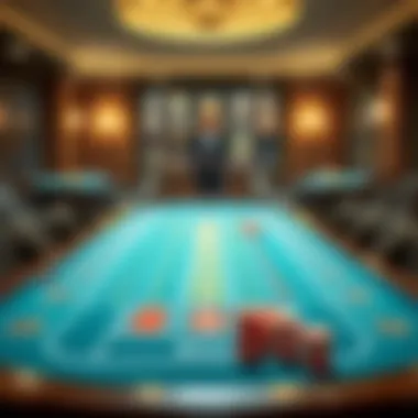 Punto Banco Table Layout An overview of a Punto Banco table showcasing the betting layout