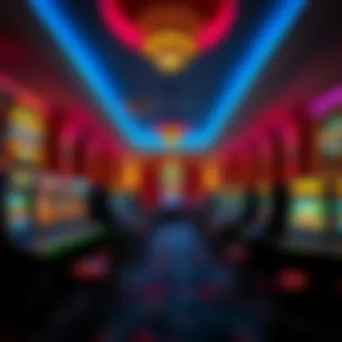 Vibrant Gaming Area Inside Seven Luck Casino Interior gaming area with vibrant atmosphere