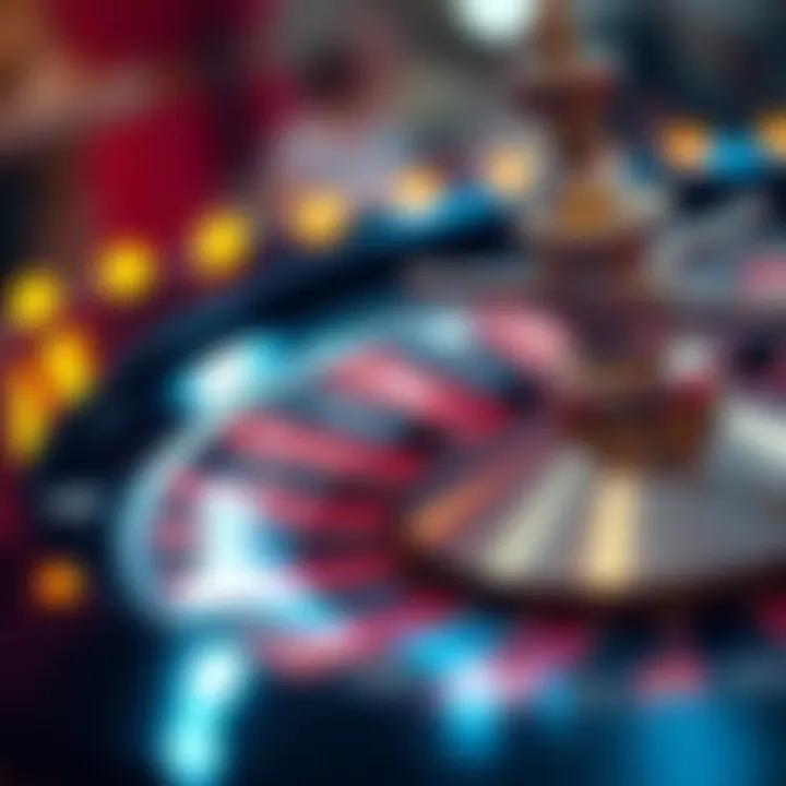 A close-up of a spinning roulette wheel with vibrant colors