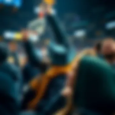 Fans passionately supporting the Timberwolves during a home game