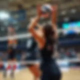 Dynamic volleyball match in action