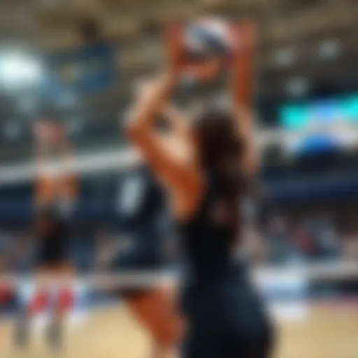 Dynamic volleyball match in action