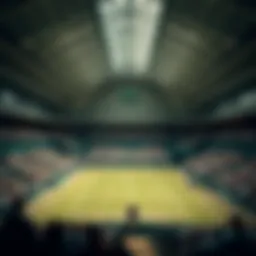 Iconic Wimbledon Centre Court during a match