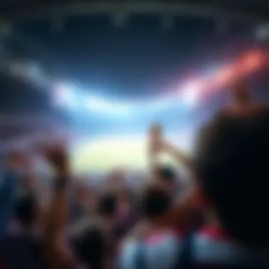 Exciting atmosphere of a world cup match