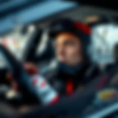 Driver focused during a rally stage