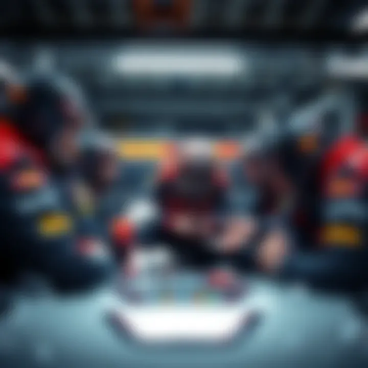 Pit stop team strategizing